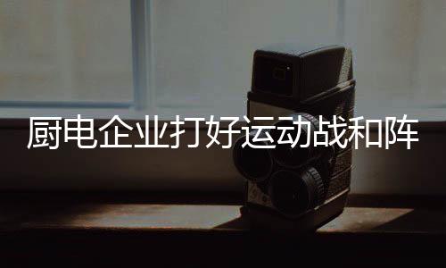随着厨电行业的打好发展壮大