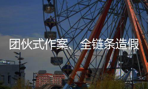 团伙通报全链条专业化造假