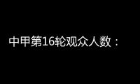 中甲第16轮观众人数：辽宁25105人居首，延边第2
，陕西第3