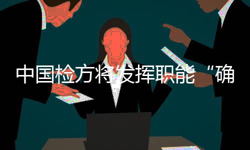 中国要充分发挥检察职能