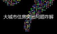 大城市住房突出问题咋解决
？依靠这些工作来落实