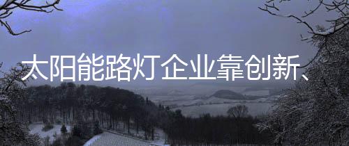 太阳能路灯企业不能忘记创新