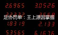足协罚单

�：王上源因掌掴郭田雨 将停赛3场